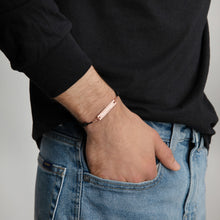 Load image into Gallery viewer, Engraved Silver Bar String Bracelet