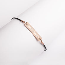 Load image into Gallery viewer, Engraved Silver Bar String Bracelet