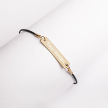 Load image into Gallery viewer, Engraved Silver Bar String Bracelet