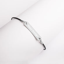 Load image into Gallery viewer, Engraved Silver Bar String Bracelet